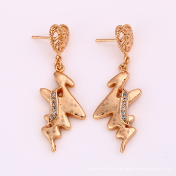 26247 Wholesale unique girl's jewelry special shaped earrings 18k gold plated drop earrings